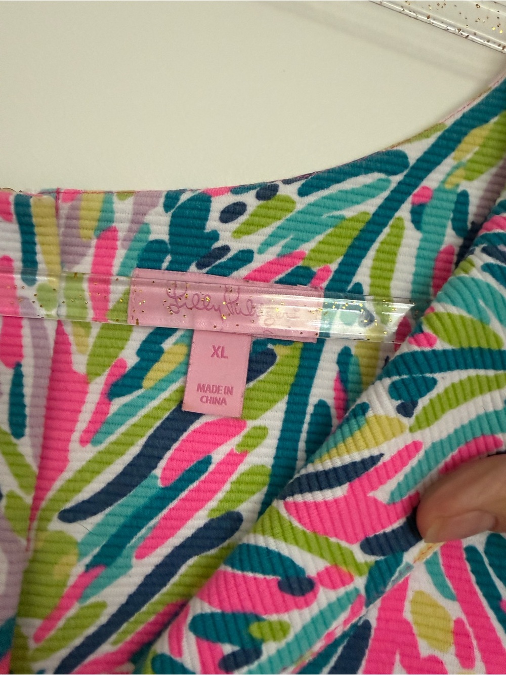 Lily Pulitzer Layton Multi Palm Reader Ottoman Stretch shift dress XL - Picture 7 of 9